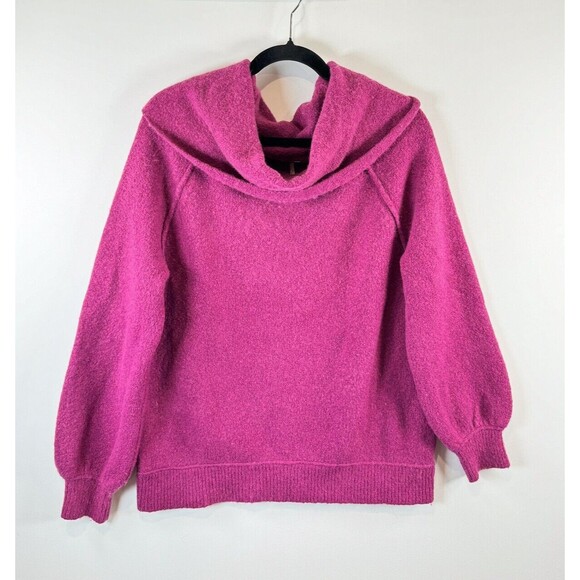 Free People Womens Sweater Purple Echo Beach Cowl Neck Wool Blend Pullover Small - Picture 2 of 10